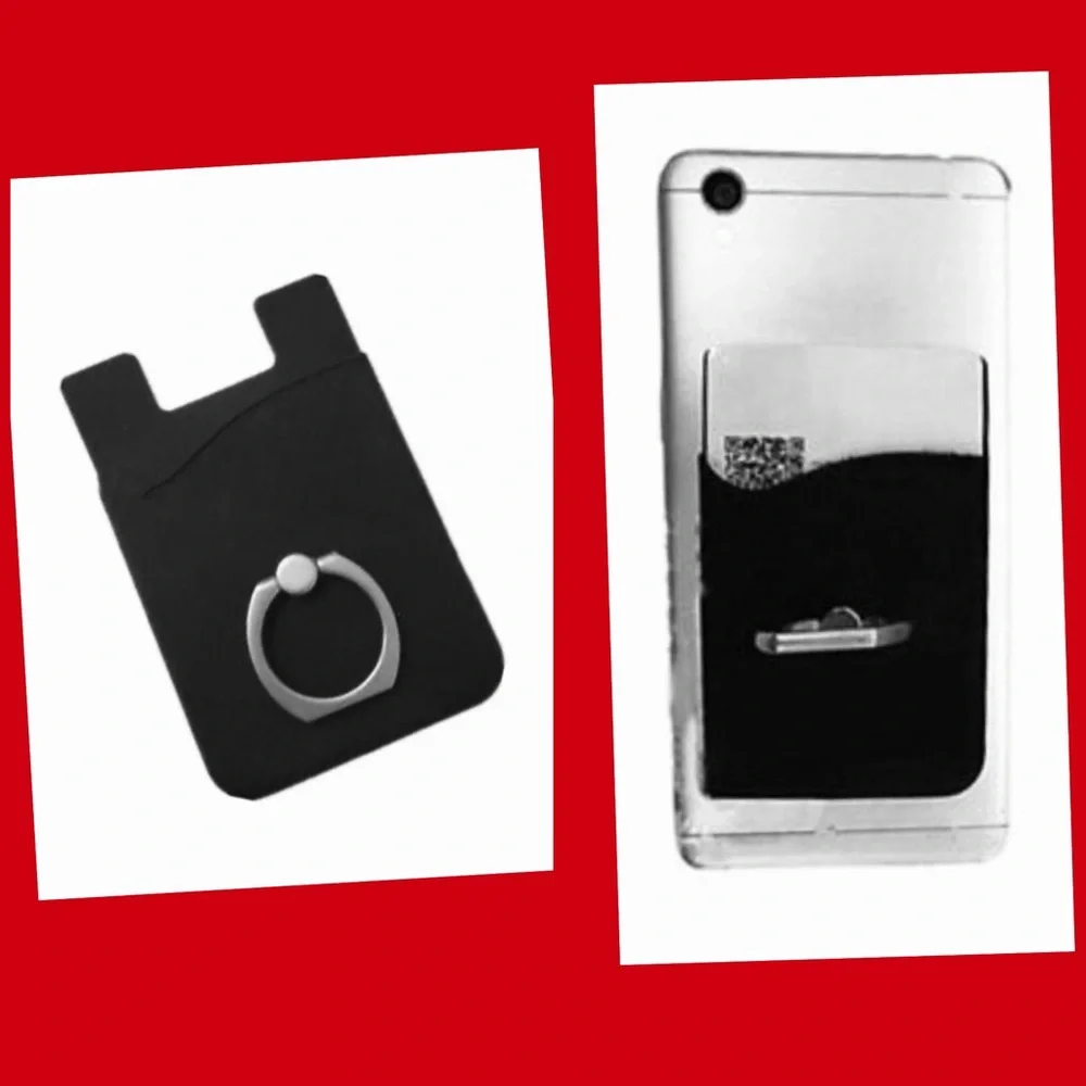 🆕Vegan Leather/Silicone📱Ring and Card Holder